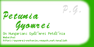 petunia gyomrei business card